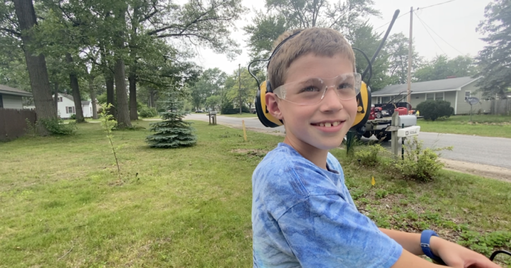 8-year-old mowing 50 lawns for free in Muskegon County