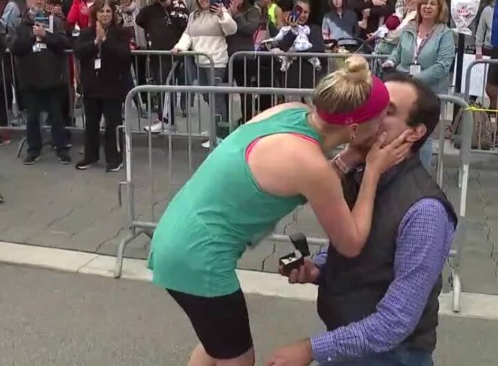 Akron Half Marathon runner gets surprise proposal after crossing finish line
