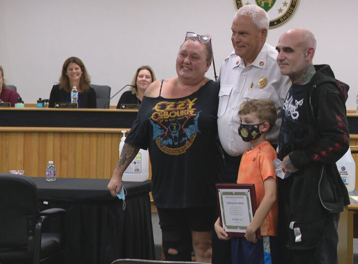 Coventry boy, 8, honored for alerting neighbor to fire
