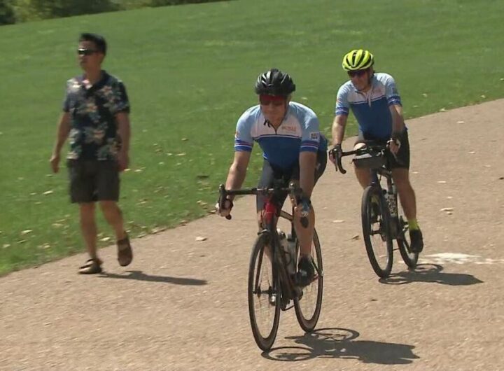 Father biking 4,600 miles to honor son, raise money to fight pediatric cancer