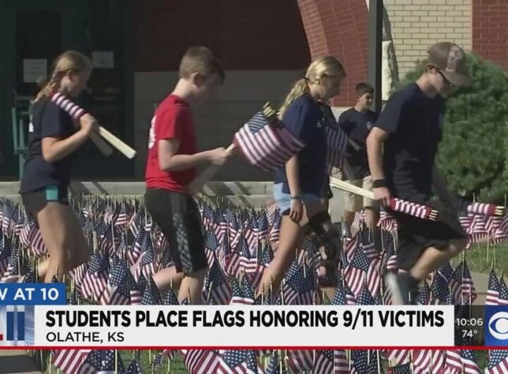 Olathe West students place 2,977 American flags to honor lives lost on 9/11
