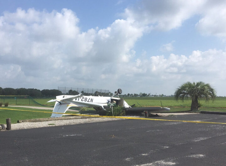 Plane lands upside down on golf course in Venice
