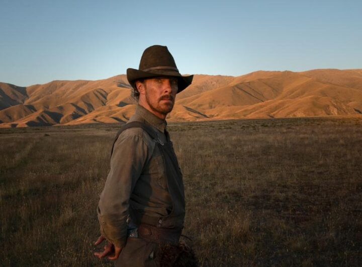 Benedict Cumberbatch as rancher Phil Burbank is shown in a scene from &quot;The Power of the Dog.&quot;