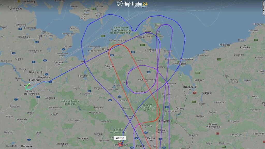 Love is in the air: Final A380 test flight leaves message in sky